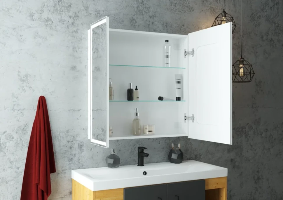 Зеркало-шкаф CONTINENT Allure 80х80 с подсветкой