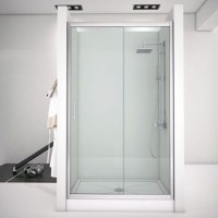 Душевая дверь в нишу Aquanet Alfa 273611 160х200 стекло прозрачное, профиль хром