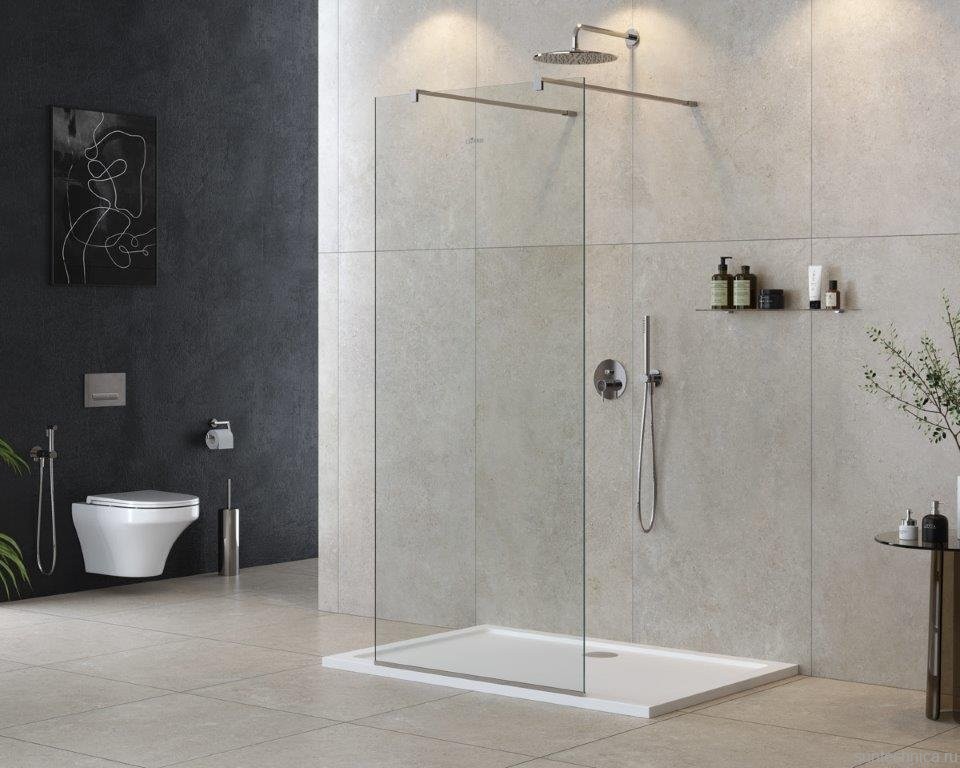 Душевая перегородка Cezares Liberta -L-2-90-120-C-Cr профиль хром, стекло прозрачное