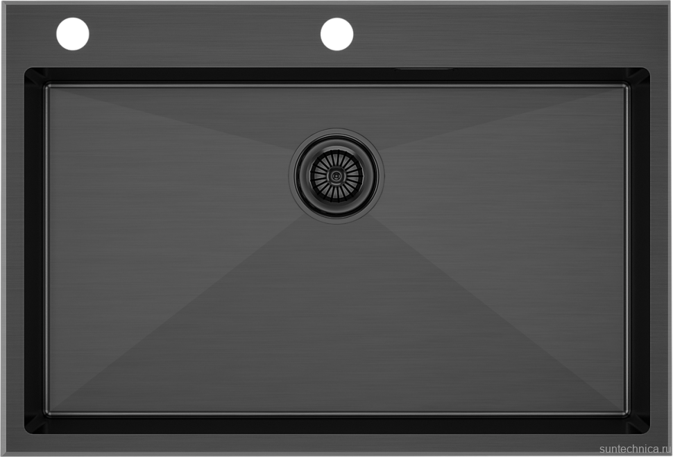 Комплект Мойка Paulmark Kroner-Edge PM777551-GM вороненая сталь + Измельчитель Intenso