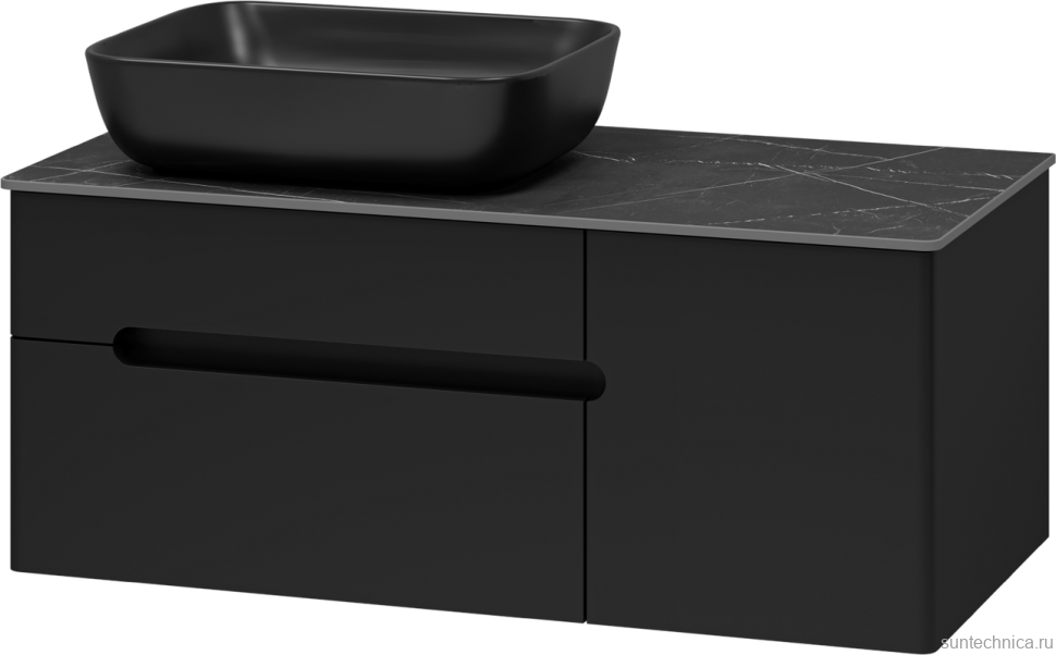 Тумба с раковиной Misty Роял 100 черная
