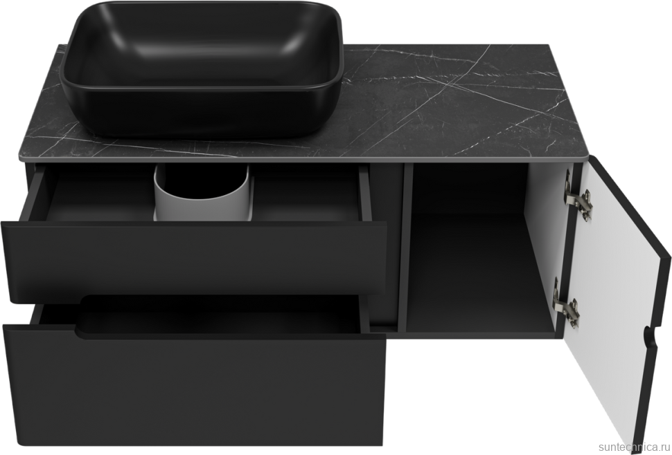 Тумба с раковиной Misty Роял 100 черная