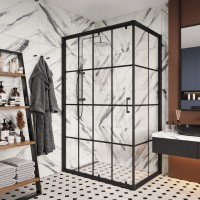 Душевой уголок Ceruttispa Muza 120 N 120x80, профиль черный