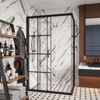 Душевой уголок Ceruttispa Muza 120 N 120x80, профиль черный