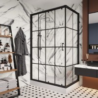 Душевой уголок Ceruttispa Muza 120 N 120x80, профиль черный