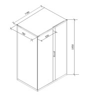 Душевой уголок Ceruttispa Muza 120 N 120x80, профиль черный