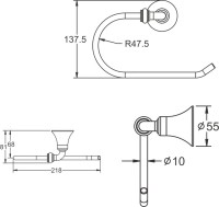 Полотенцедержатель Rose RG1206 хром