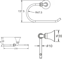 Полотенцедержатель Rose RG1206 хром Полотенцедержатель Rose RG1206 хром