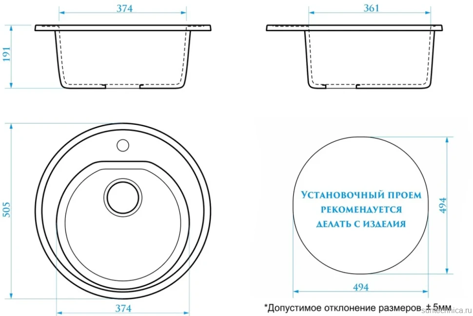 Мойка кухонная Domaci Болонья М-03-007 антрацит