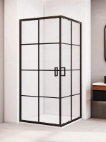 Душевой уголок RGW Passage PA-34B профиль черный, стекло с рисунком