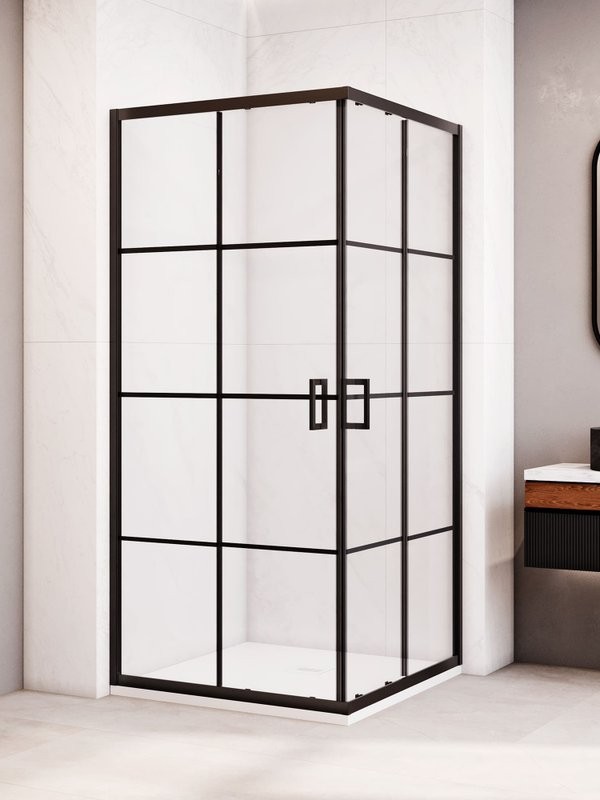 Душевой уголок RGW Passage PA-34B профиль черный, стекло с рисунком