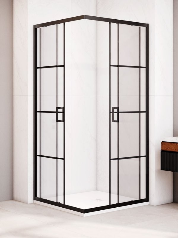 Душевой уголок RGW Passage PA-34B профиль черный, стекло с рисунком