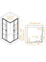 Душевой уголок RGW Passage PA-34B профиль черный, стекло с рисунком