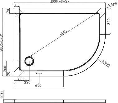 Поддон для душа Cezares Tray SMC TRAY-M-RH-120/90-550-35-W-L