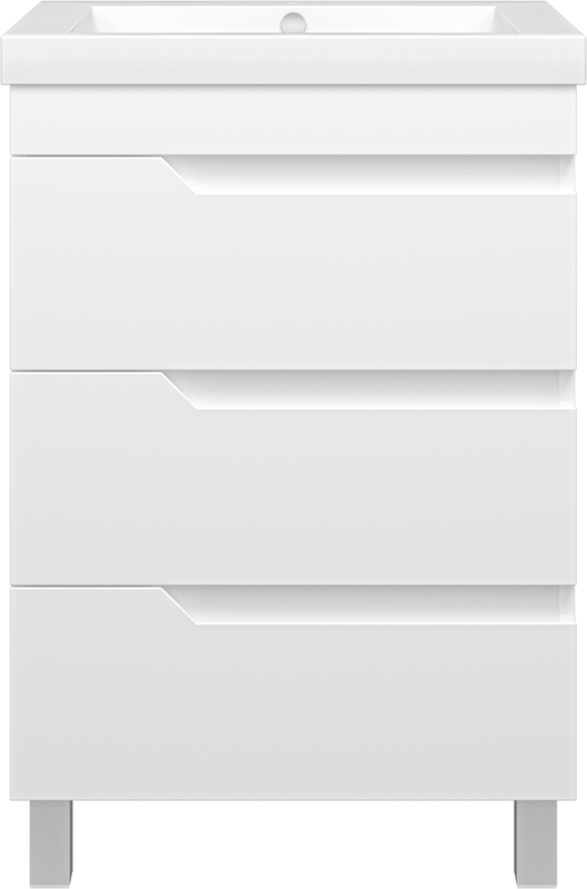Тумба под раковину Misty Софт 60 напольная, белая эмаль