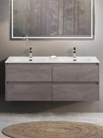 Тумба с раковиной BelBagno Kraft 120 для двоих, 4 ящика, cemento grigio