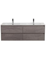 Тумба с раковиной BelBagno Kraft 120 для двоих, 4 ящика, cemento grigio