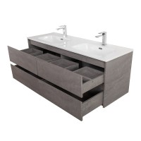Тумба с раковиной BelBagno Kraft 120 для двоих, 4 ящика, cemento grigio