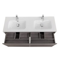 Тумба с раковиной BelBagno Kraft 120 для двоих, 4 ящика, cemento grigio