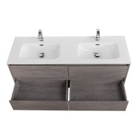 Тумба с раковиной BelBagno Kraft 120 для двоих, 4 ящика, cemento grigio