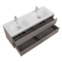 Тумба с раковиной BelBagno Kraft 120 для двоих, 4 ящика, cemento grigio