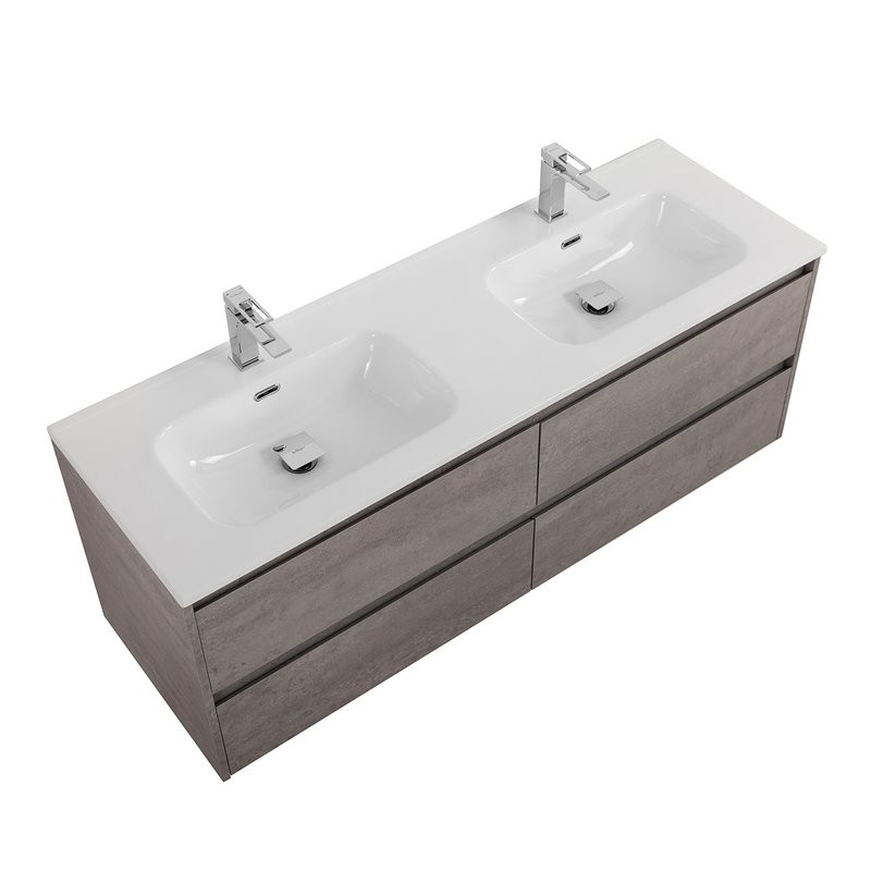 Тумба с раковиной BelBagno Kraft 120 для двоих, 4 ящика, cemento grigio