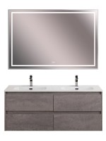 Тумба с раковиной BelBagno Kraft 120 для двоих, 4 ящика, cemento grigio
