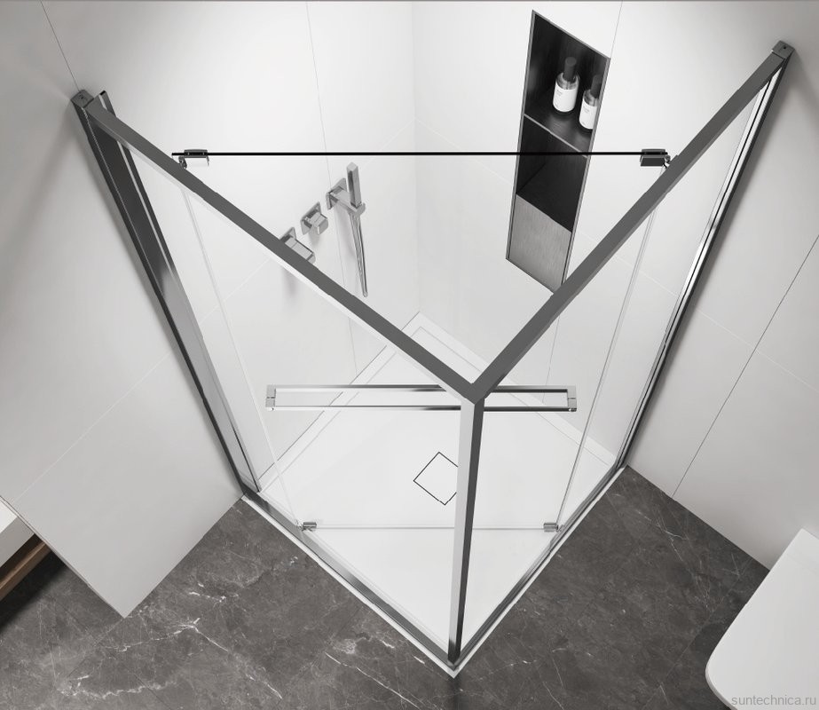 Душевой уголок Vincea Tesi VSRW-7TS9090CL 90х90 см, профиль хром, стекло прозрачное