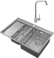 Комплект Мойка Zorg Inox R 5178-2-R + Смеситель MEGA Didim MG-CM107 хром