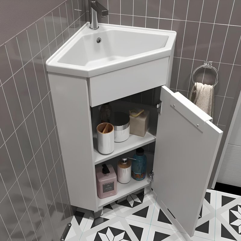 Тумба с раковиной 1MarKa Penta 37x37 белый глянец