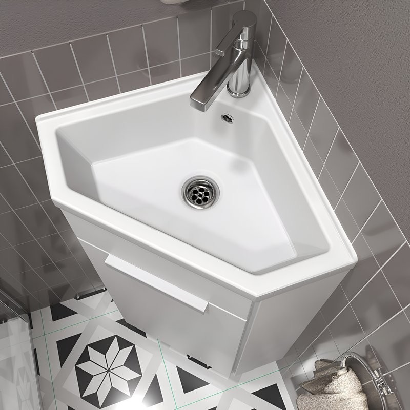 Тумба с раковиной 1MarKa Penta 37x37 белый глянец