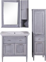 Зеркало ASB-Woodline Гранда 60 серое, с полкой