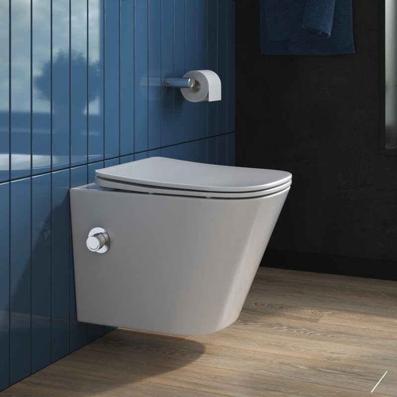 Комплект Унитаз подвесной BelBagno Due BB3103CHR-BS/SC с микролифтом, со смесителем и функцией биде + Звукоизоляция Geberit + Инсталляция Duofix Delta 458.149.21.1 с кнопкой смыва, хром
