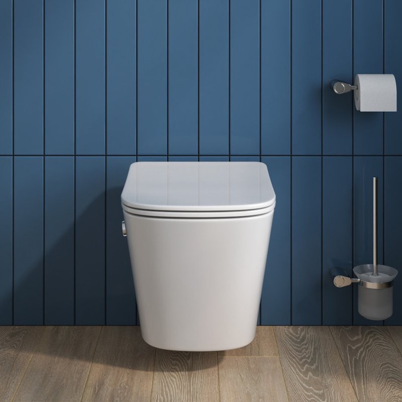 Комплект Унитаз подвесной BelBagno Due BB3103CHR-BS/SC с микролифтом, со смесителем и функцией биде + Звукоизоляция Geberit + Инсталляция Duofix Delta 458.149.21.1 с кнопкой смыва, хром