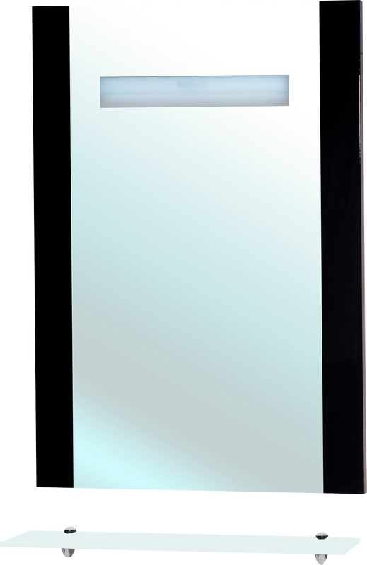 Зеркало Bellezza Берта 60 черное, с полкой