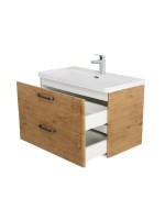 Тумба с раковиной BelBagno Due 80 ручки матовый темный никель, rovere nature