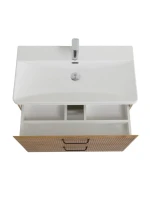 Тумба с раковиной BelBagno Due 80 ручки матовый темный никель, rovere nature