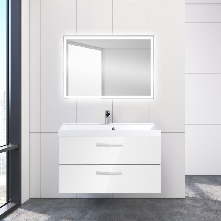 Тумба под раковину BelBagno Aurora 90 bianco lucido