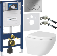 Комплект Унитаз подвесной BelBagno Sfera-r + Крышка Marino BB105SC с микролифтом, петли хром + Инсталляция Geberit Duofix UP 320 111.300.00.5 + Кнопка Sigma 01 115.770.21.5 хром + Крепления 111.815.00.1 к стене + Звукоизоляция