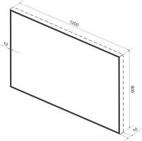 Зеркало Wellsee 7 Rays’ Spectrum 120х80 черное матовое