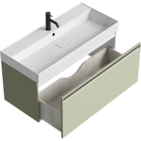 Тумба под раковину без столешницы Aqwella Pure 100 шалфей зелёный