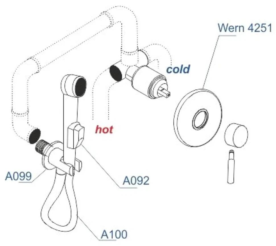 Гигиенический душ Wasserkraft A04200 шланг 150 см