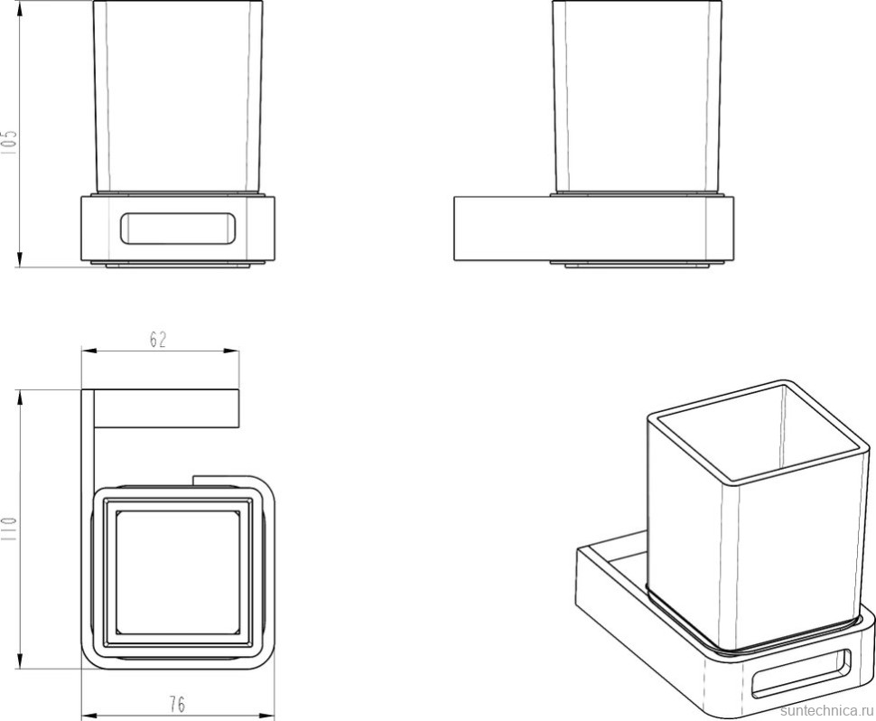 Набор Стакан Boheme Q 10944-G-B + Дозатор 10957-G-B