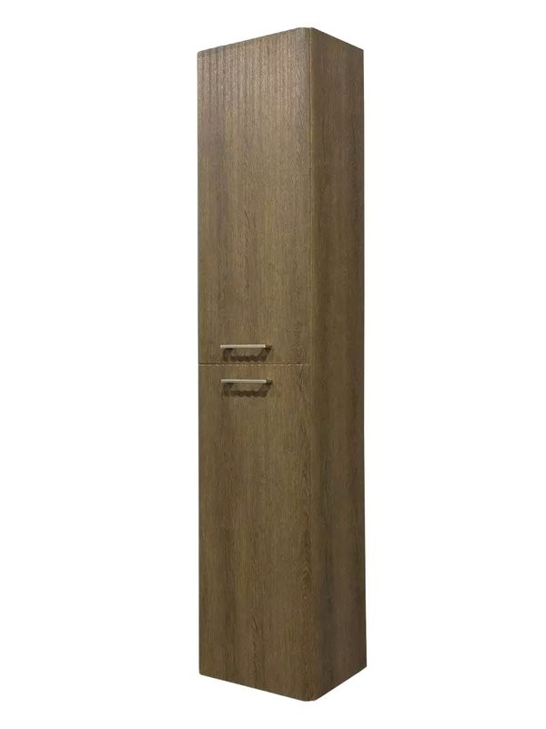 Шкаф-пенал для ванной Comforty Ангара 35 подвесной, темно-коричневый дуб