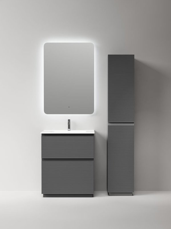 Мебель для ванной комнаты Sancos Folk Floor 60 напольная, grey soft, раковина CN7011