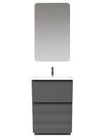 Мебель для ванной комнаты Sancos Folk Floor 60 напольная, grey soft, раковина CN7011