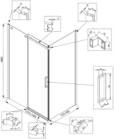 Душевой уголок Veconi Rovigo RV-070G 140x80, брашированное золото