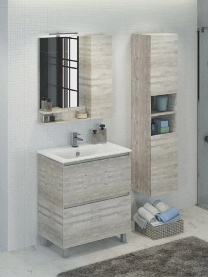 Мебель для ванной комнаты Comforty Верона 75 напольнвя, белый дуб