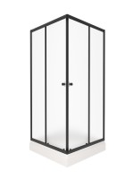 Душевой уголок Triton Вента БВ 80х80 см, с поддоном, профиль матовый черный, стекло матовое