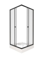 Душевой уголок Triton Вента БВ 80х80 см, с поддоном, профиль матовый черный, стекло матовое